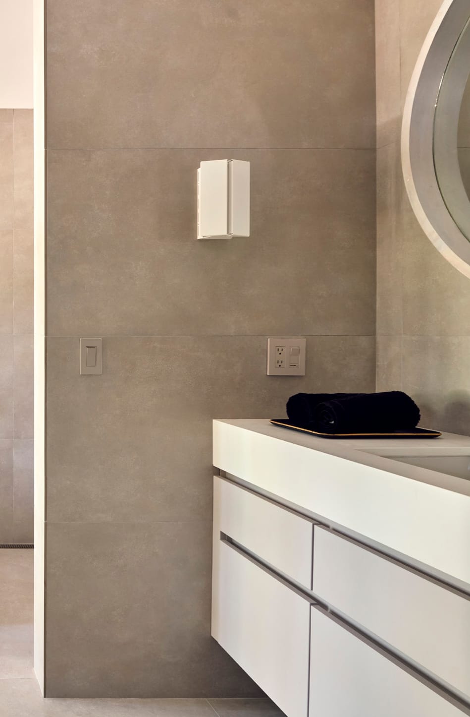 Bathroom detail with grey vanity
